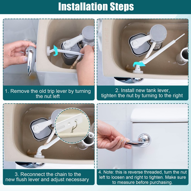 Enhon 2 Pack Universal Toilet Flush Handle Replacement Kit, Compatible
