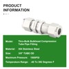 TAISHER 1PCS 304 Stainless Steel Thru-Bulk Bulkhead Compression Tube Pipe