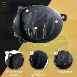 WISGOL Fog Light Fits VW Transporter/Multivan T5 09/2009 - UP One Pair of Fog Light Accessories HB4/9006 12V 51W Smoke Lens