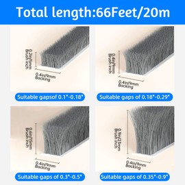 66 Ft Weather Stripping Door Seal Tape,Window Noise Blocker,Noise Blocker for Room,Self-Adhesive Soundproof Foam Insulation,Gray