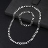 LOLIAS Men Sturdy Cuban Chain Necklace Bracelet Set 5/9mm Width,
