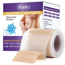 Silicone Scar Sheets, Silicone Scar Tape(1.6”x60”Roll-1.5M), Scar Tape for Keloid Bump Removal, Reusable Silicone Scar Strip for C-Section, Keloid, Surgery, Burns, Acne Scar et