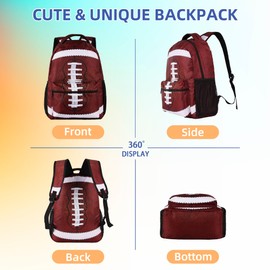 Divertida mochila para hombre y mujer, grande de 17 pulgadas, portátil, mochila de viaje, mochila escolar con múltiples bolsillos para niños y niñas, Fútbol americano, Grande, Mochilas de viaje