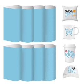 Tintnut Solid Color Sublimation Transfer Paper- 8 Sheets 12inchesx10inches Sky Blue Sublimation Transfer Ink Sheets Compatible with Cricut or Silhouette