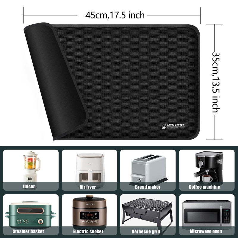 Heat Resistant Mat for Air Fryer Site, Fireproof Silicone Mat
