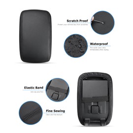 INTGET Console Cover for 2017 2018 Subaru Forester Accessories 2013 2014 2015 2016 Leather Armrest Cover Arm Rest Dog Seat Protector for Subaru Forester Center Console Cover (Black Stitches,2013-2018)