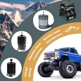 RCENJOY RC Cooling Fan Aluminum Alloy RC Car Motor Fan with Heatsink for RC Car 1/8 1/10 540 550 Brushed Motor and F540 3650 3660 3674 Brushless Motor (Black, Cooling Fan with Heatsink)