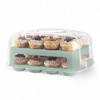 EXTRA TALL DOME 24 Cupcake Carrier, Green Cupcake Holder Carries