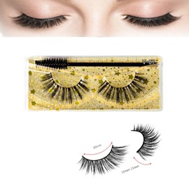 J.Fabrizio Eyelashes Makeup Natural 3D Dense Sexy False Lashes Soft Can Be Used Repeatedly False Eyelashes With Eyelash Brush Without Lash adhesive V-07 14mm