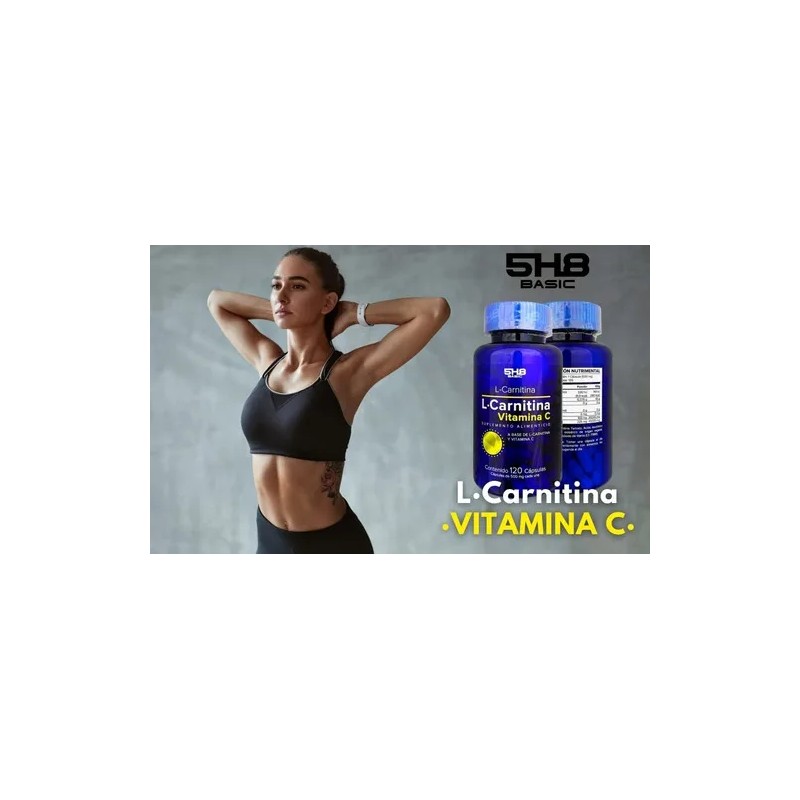 5h8 L-carnitina + Vitamina C 120 Cápsulas Termogénicas Sabor Sin