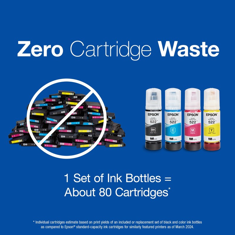 EPSON 522 EcoTank Ink Ultra-high Capacity Bottle Color Combo Pack