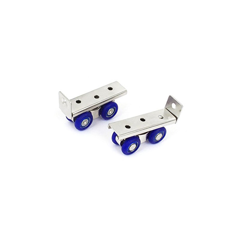 LDEXIN 2pcs 4-Wheel Metal Sliding Track Pocket Door Roller Wheel