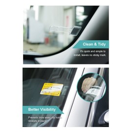 Hypersonic Car Windshield Parking Tickets Holder Transparent Auto Accessories Clip 2PCS