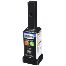 Reese Towpower 7020500 1-1/4" to 2" Receiver Adapter - 6" Long , Black