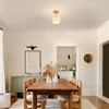 Shenmoyl Pendant Light 2 Pack with White Striped Glass Lmapshade,