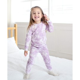 VAENAIT BABY Kids Girls 100% Cotton Sleepwear Pajamas 2pcs Set Prism Purple M