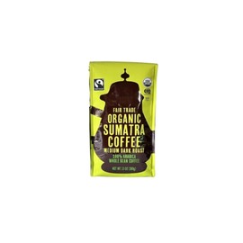 Trader J's SUMATRA Whole Bean Coffee 100% Arabica USDAOrganic/FairTrade/Kosher Pareve Certified 13oz (Organic Sumatra)
