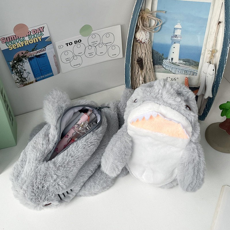 Refoiner Pen Case Plush Pencil Case Animal Pen Case Cute