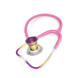 MDF Instruments, Kaleidoscope ProCardial Cardiology Stethoscope, Lightweight Titanium, Adult, Dual Head, Fuschia Tube, Kaleidoscope Chestpiece-Headset, MDF797TKL32