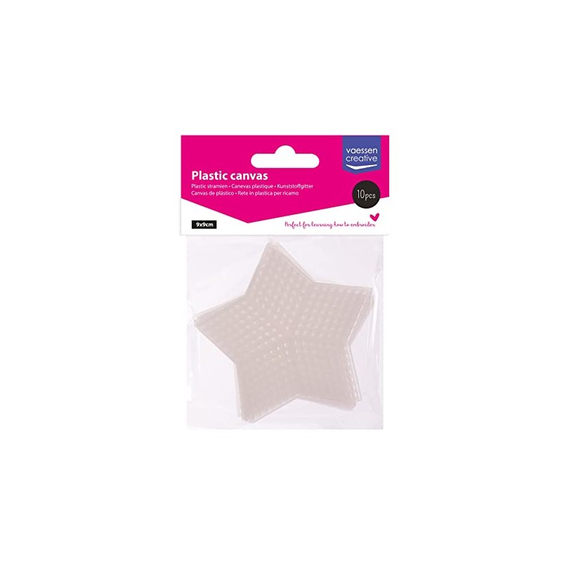 Vaessen Creative Plastic Canvas, Star-Shaped, 7 Count, Flexible Mesh Sheets