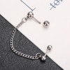 Double Piercing Cartilage Chain Threader Dangle Drop Cuff Ball Stud
