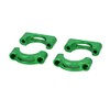 Set: CNC clamps for fenders, green anodized, for drum brake