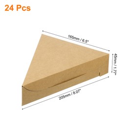 sourcing map Pizza Boxes, 24Pcs 8.07x6.5x1.77 Inch - Pizza Single Slice Storage Container, Triangle Pizza Slice Box, Mini Pizza Packaging Carton for Pizza Party (Brown)