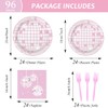 LASLU 96PCS Disco Theme Party Plates and Napkins 1970s Birthday