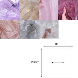 145CM*1M Iridescent Organza Fabric Light Pink Organza,Polyester Fabric,Iridescent Holographic Gauze for Stage Costume,Performance Costume