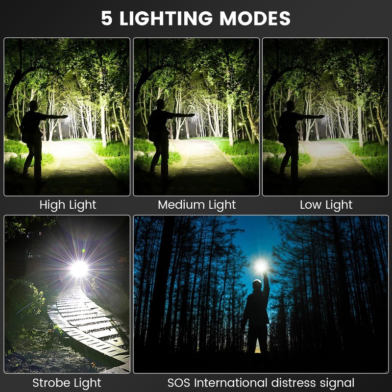 BEFAMALI Rechargeable Flashlights High Lumens, 990,000 Lumens Super Bright Flashlight
