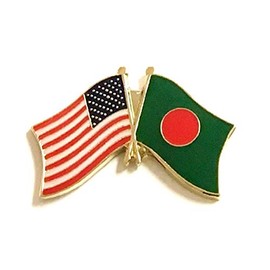 Bangladesh Friendship Double Flag Lapel Pin US Crossed Emblem Tie and Hat Pin Badge