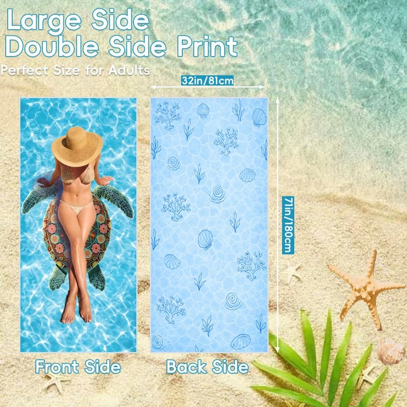 Turtle Beach Towel Soft Microfiber Large Boho Towel for Adults
