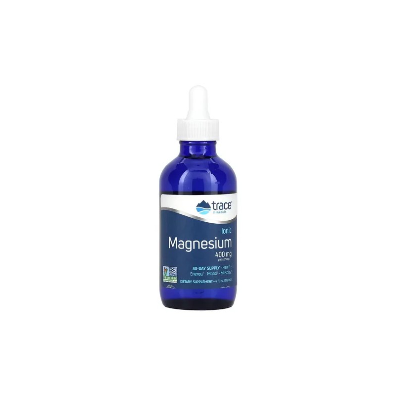 Magnesio Líquido Trace Minerals 400mg 118ml Sin Sabor Vegano