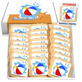Beachball Theme Individualy Wrapped Printed Cookies 24 Pack Bulk