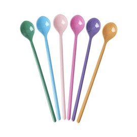 Rice Latte Spoons "La Joie De Vivre" Melamine Set of 6 Multi-Coloured