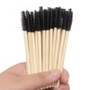 MyAoKuE-UP 100 Pack Bamboo Handle Mascara Wands Disposable Eyelash Brushes