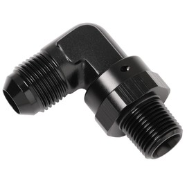 Podavelle 8AN Male Flare to 3/8 NPT Pipe Swivel 90 Degree Fitting Adapter Connector Aluminum Black