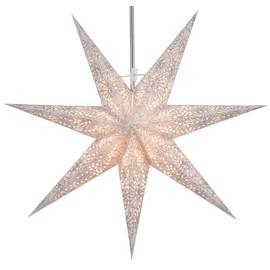 Guru-Shop Foldable Advent Luminous Paper Star, Christmas Star Nemesis 60 cm - Mizar, Star Window Decoration, 60 Tips