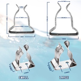 Moxweyeni 4 Pieces Boat Hook Holder Stainless Steel Spring Clamp Boat Oar Holders Marine Spring Clip Silver Bracket Clip (Large)