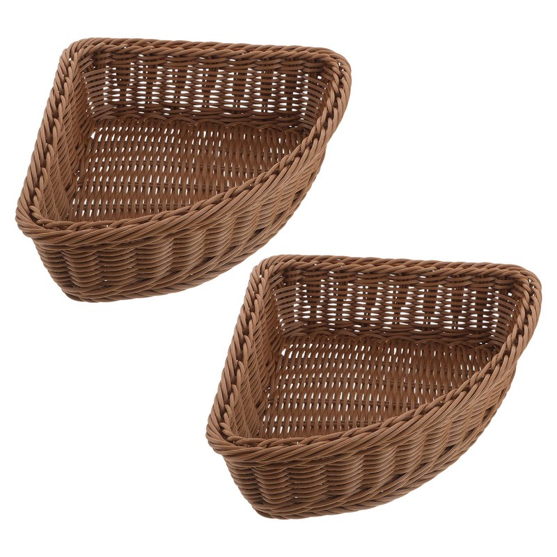 DOITOOL 2pcs Triangular Storage Baskets, Corner Storage Bin Organizer for