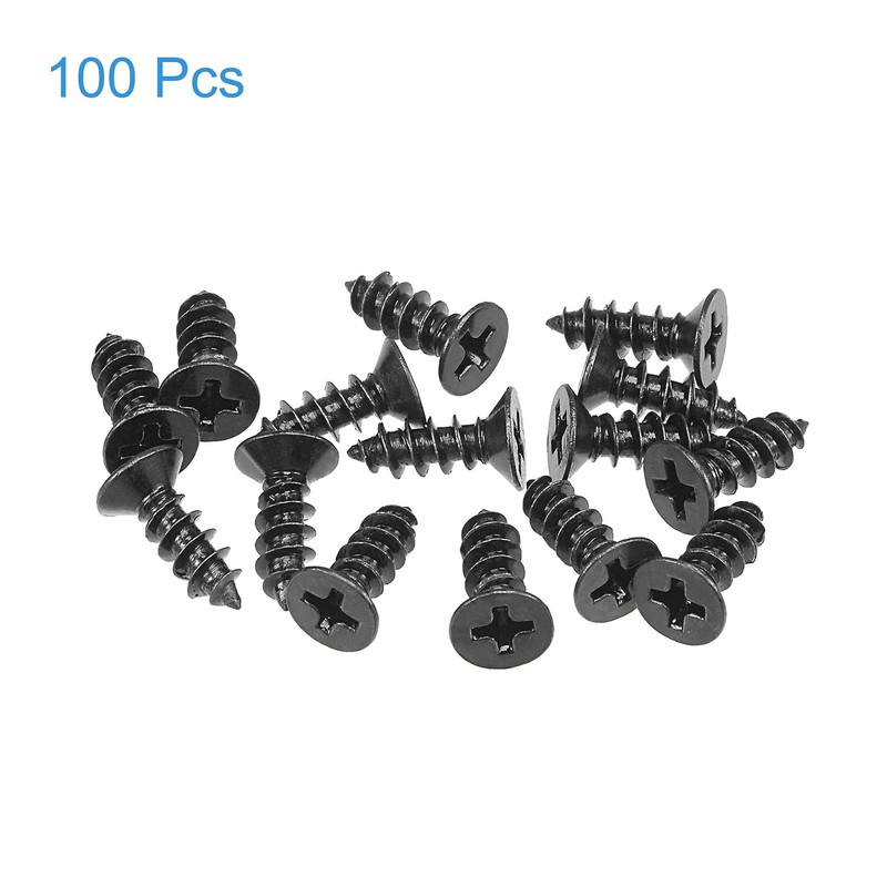 sourcing map M4 x 12 mm Wood Screws Phillips Flat