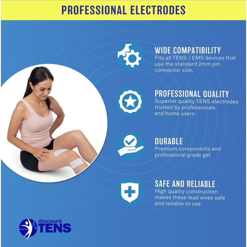 TENS Electrodes, Value Wired Replacement Pads for TENS Units, 20