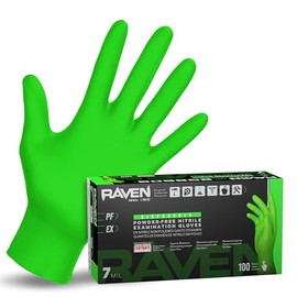 SAS Safety 66551 Derma-VUE Guantes de nitrilo de grado de revisión sin polvo, 6 mil, mediano, verde neón