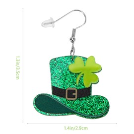 Holibanna Shamrock Earrings Girls Earrings Patrick Green Earrings Shamrock Dangle Earrings for Women Kids Earrings St. Patrick S Day Drop Earrings