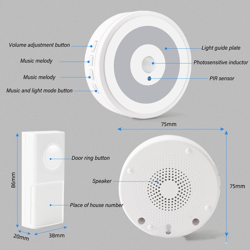 Intelligent Door Ring Human Body Induction USB Powered Door Ring