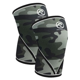 Rehband 7051 Classic 7mm V-Knee-Sleeve for Weightlifting, Competition Grade Powerlifting Knee Sleeve, Compression Sleeve for Crossfit, Squats, Gym, Colour:Camo - 1 Pair, Size:XX-Large