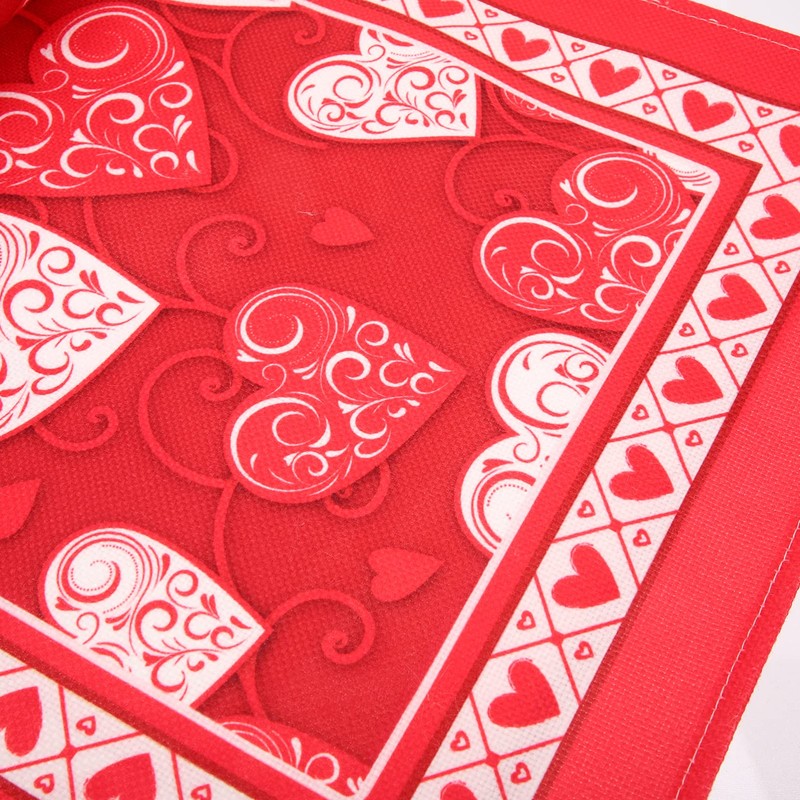 Gadpiparty Romantic Heart Printed Table Runner Valentine's Day Decor Kitchen
