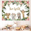 Safari Two Wild Backdrop Safari Animal Second Birthday Party Backdrop