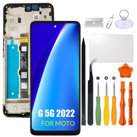 Replacement for Motorola Moto G 5G 2022 LCD Screen with Frame for Moto G5G 2022 XT2213 XT2213-3 Screen Touch Digitizer Assembly LCD Display with Repair kit(Black with Frame)