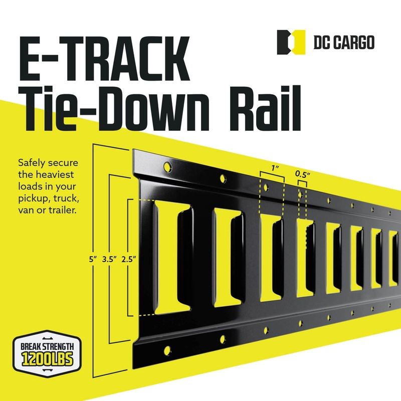 DC Cargo Mall E Track Tie Down Rail Kit 3'